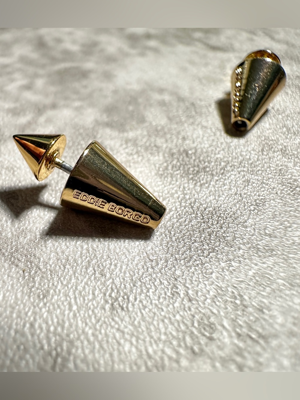 Eddie Borgo Gold Mini Cone Spike Stud Earrings with crystal
